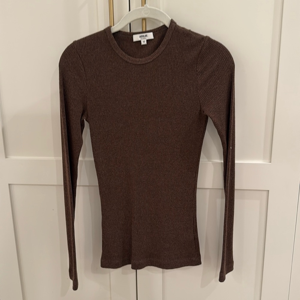 Agolde 'Delphi' Brown Slim Tee Size XS